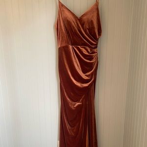 terracotta color velvet. look at their website for measurements